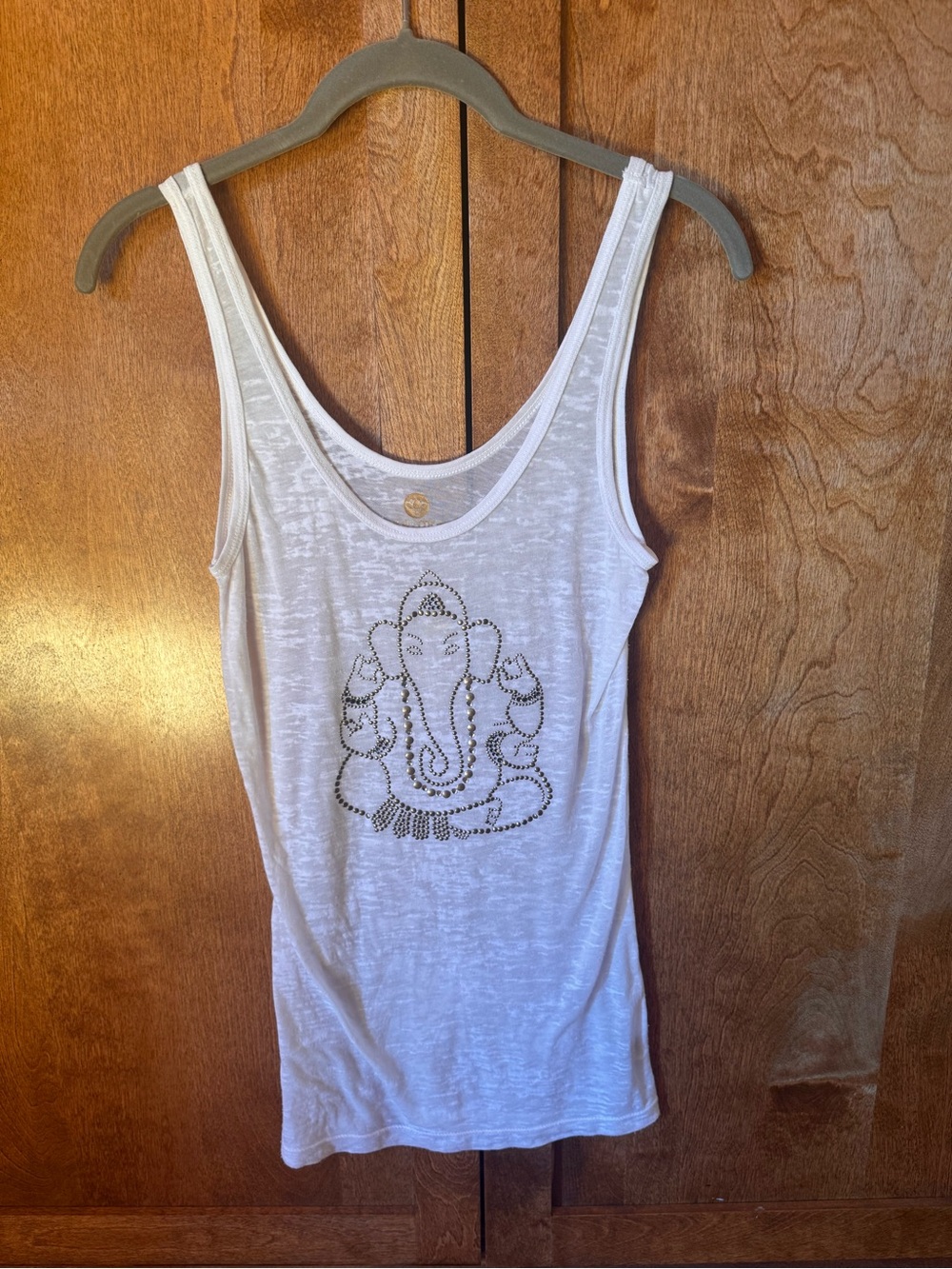 Lily Lotus White Tank Top with Gold Logo